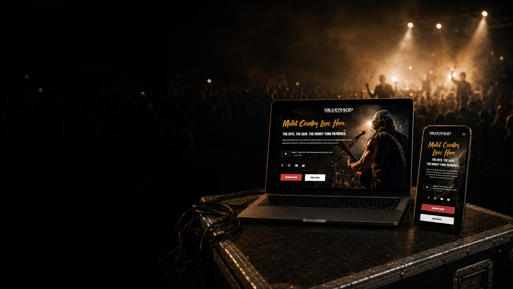 Live EPK presentation on laptop and phone